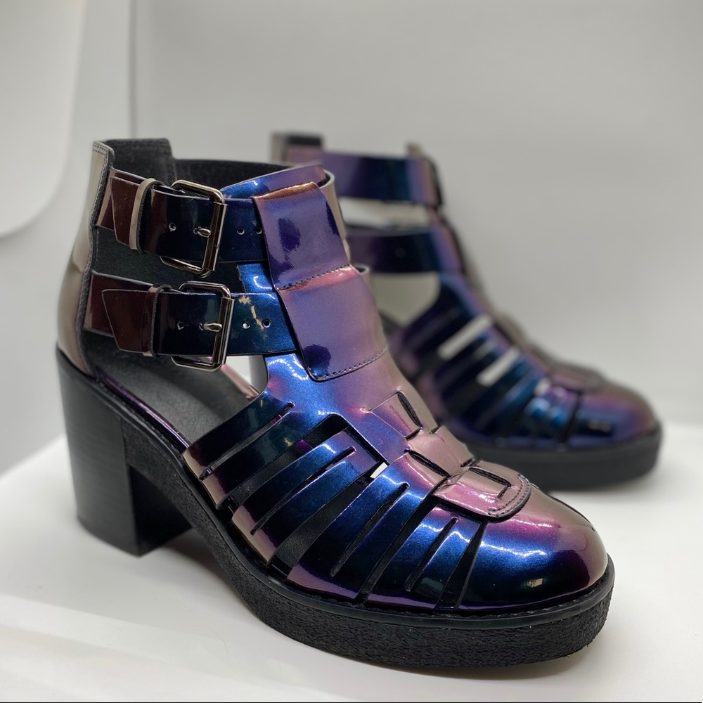 ASOS Gladiator Crepe Mix Ankle Boots US 7